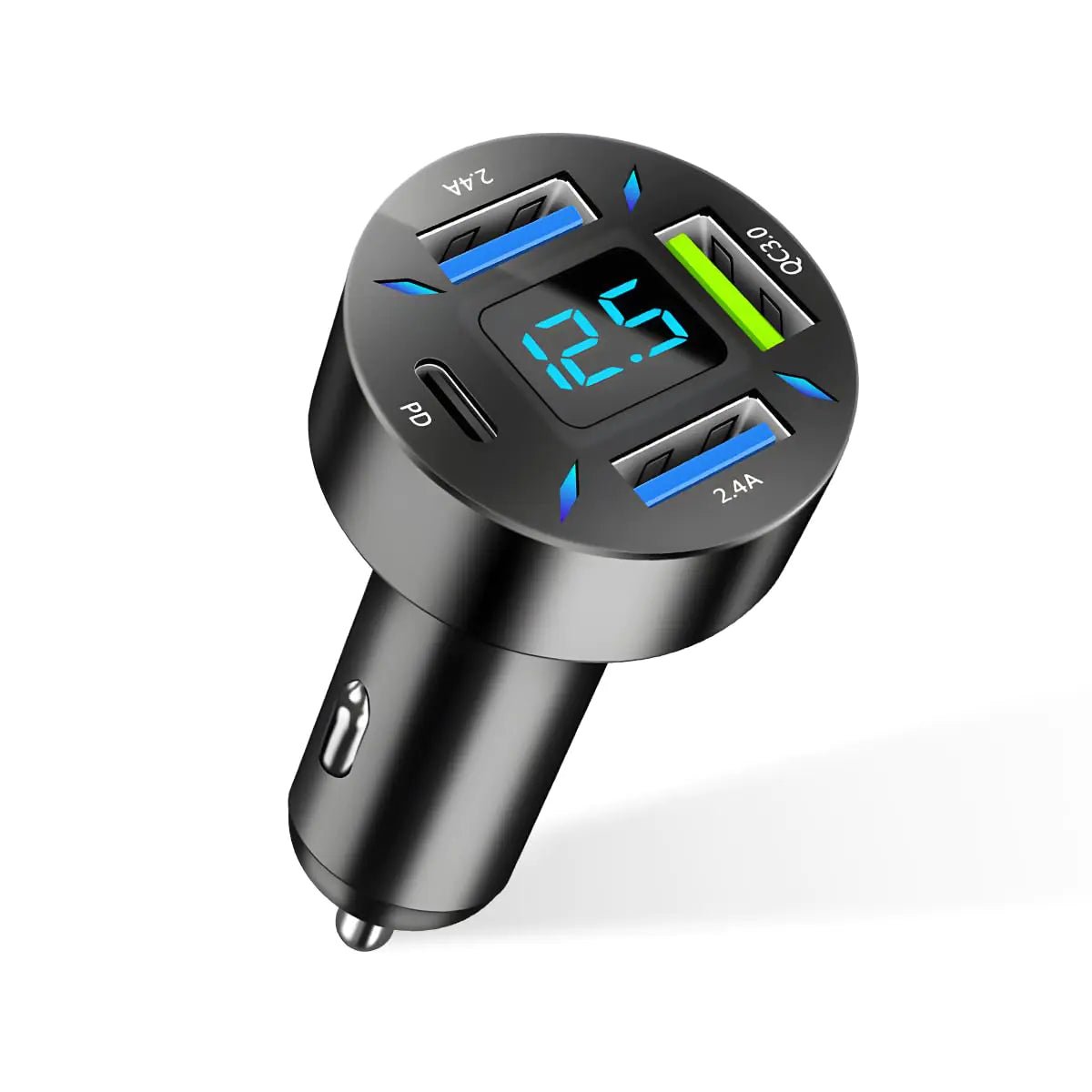 Augeny USB C Car Charger 4 Port Auto Fast Charger with USB PD & QC 3.0 Cigarette Lighter USB Automotive Adapter Compatible with Most Mobile Cell Phone Car Accessories (PD+QC 3.0) - Electro Euphoria